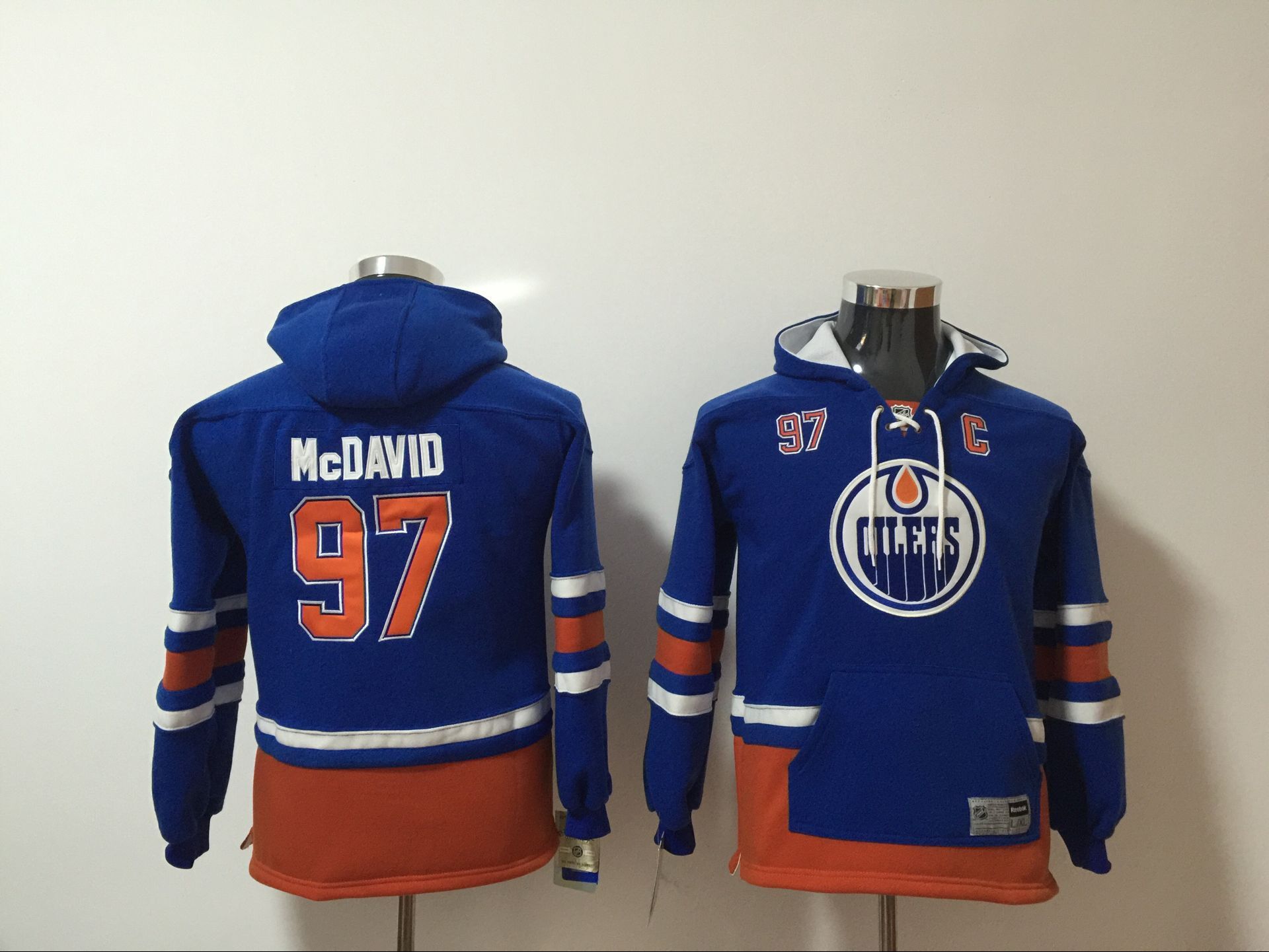 Youth 2017 NHL Edmonton Oilers #97 Connor McDavid blue Hoodie->youth nhl jersey->Youth Jersey